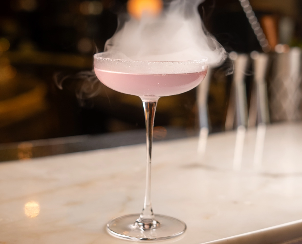 Best drinks in Dubai Mall Smoky signature cocktail at Blume Restaurant Dubai