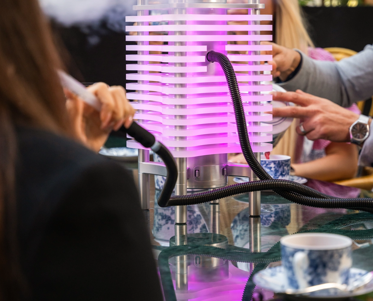 Best shisha lounges Dubai Mall and Marina Table heater and terrace dining at Blume Restaurant Dubai