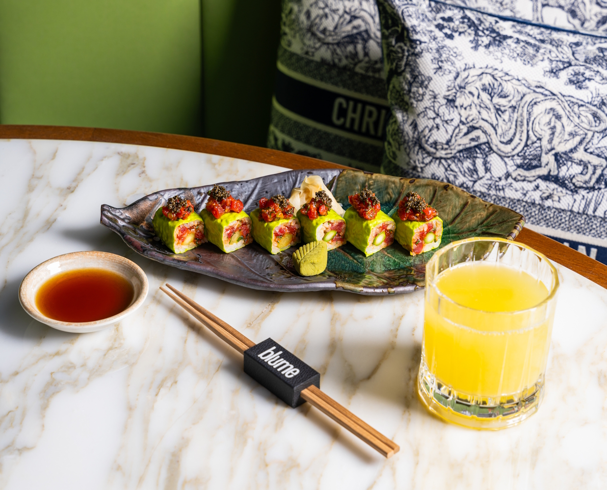 Best taste in Dubai Sushi and fresh juice at Blume Restaurant Dubai