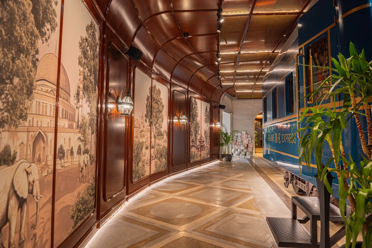Blume Dubai Mall entrance Elegant interior corridor at Blume Restaurant Dubai