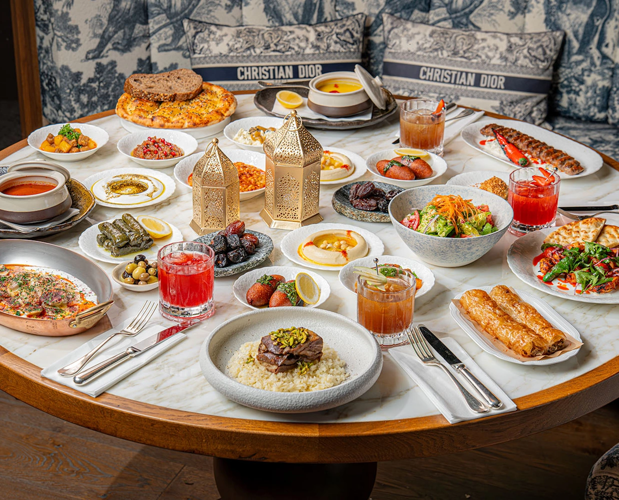 Dubai Marina iftar table Iftar spread at Blume Restaurant Dubai