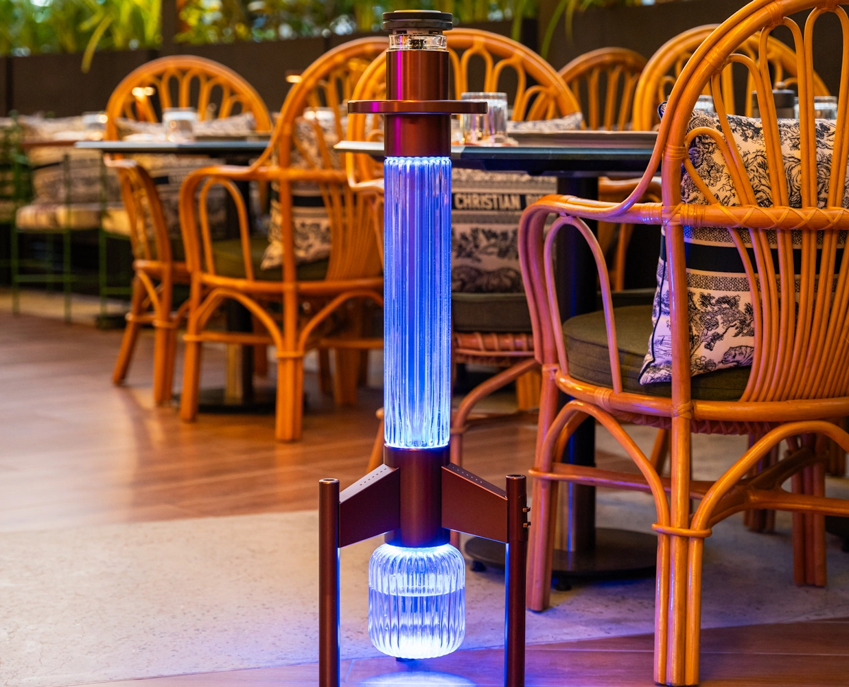 Shisha Lounge in Dubai Mall and Marina Outdoor shisha table at Blume Restaurant Dubai Marina